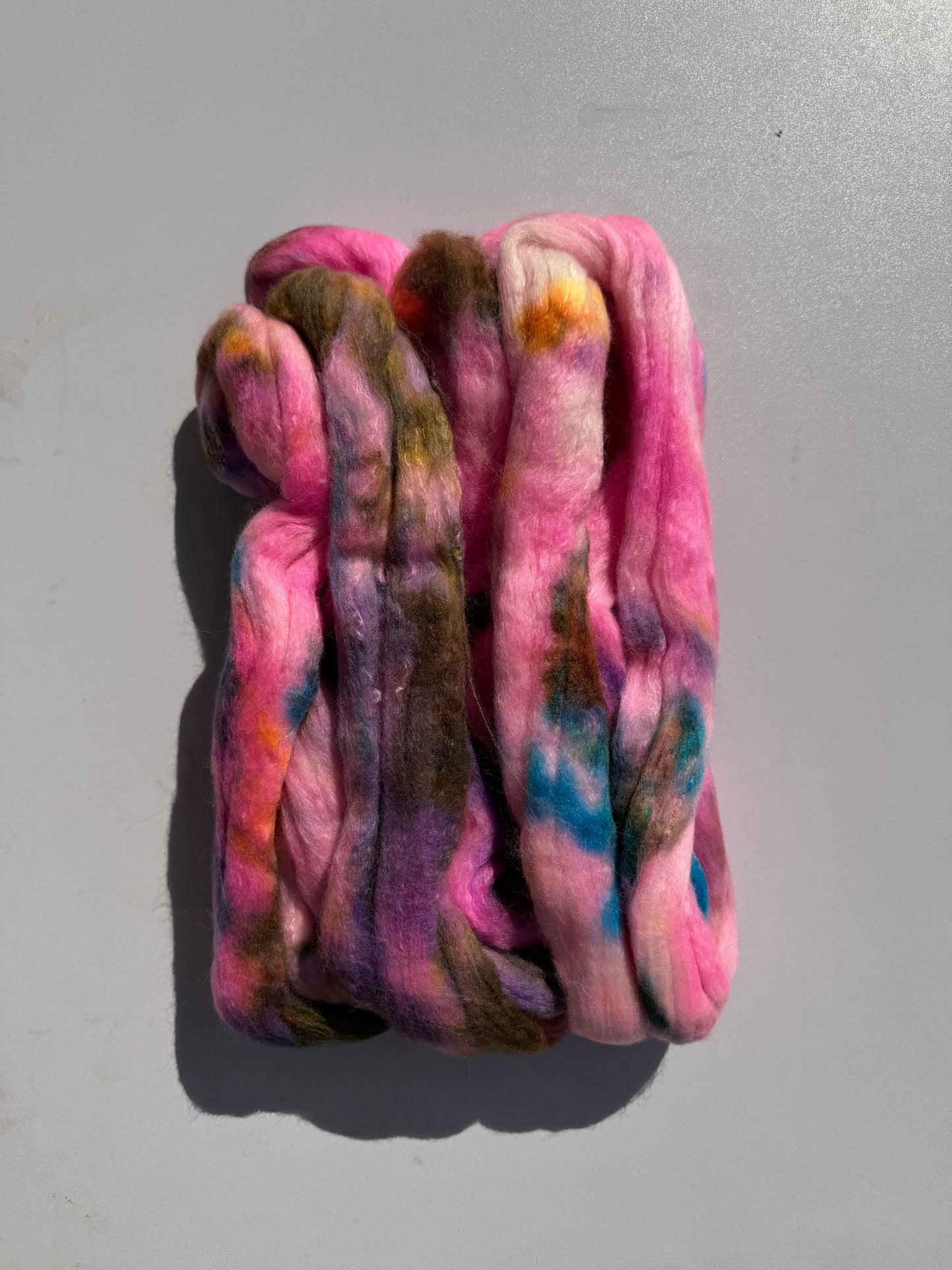 HHF Potluck Polwarth/Camel/Silk top